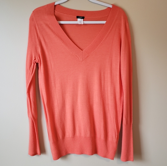 J. Crew merino wool/silk orange sweater - Picture 1 of 4